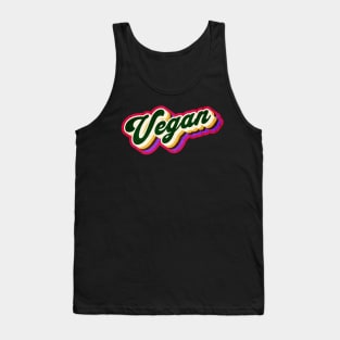 Colorful Retro Vegan Graphic Logo Tank Top